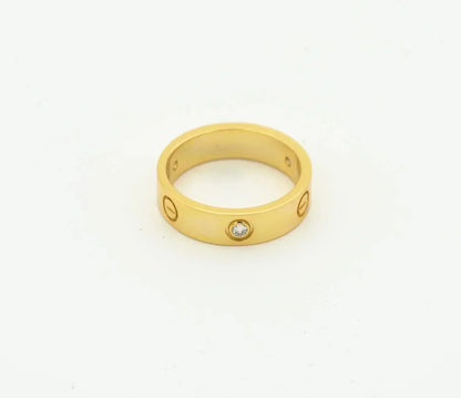 [Lucky Star]LOVE RING 4MM 1 DIAMOND GOLD