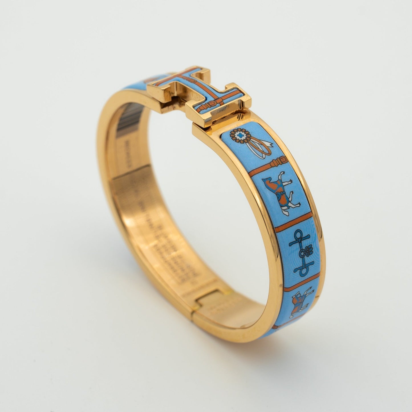 [Lucky Star]H PINK GOLD BRACELET BLUE CERAMIC