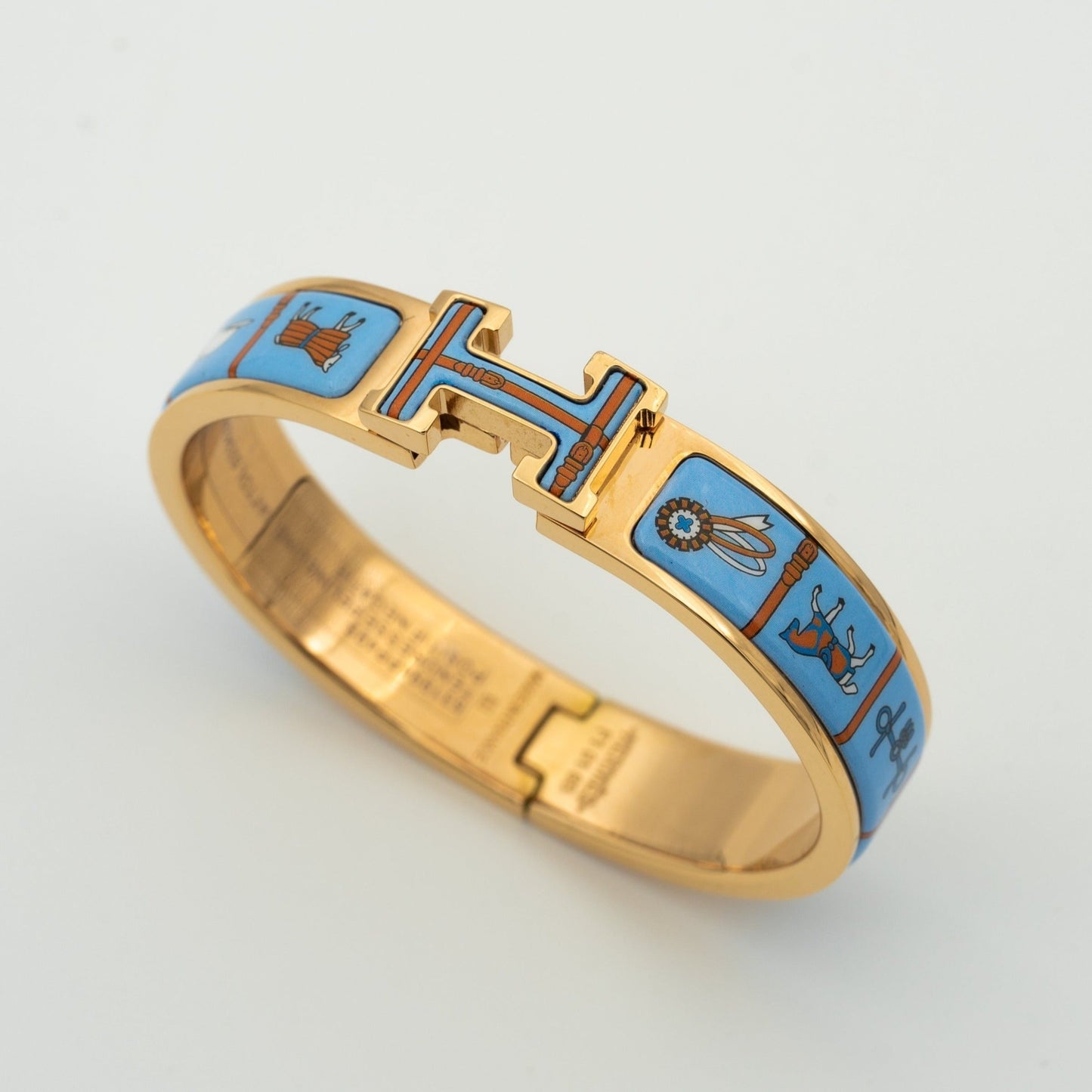 [Lucky Star]H PINK GOLD BRACELET BLUE CERAMIC