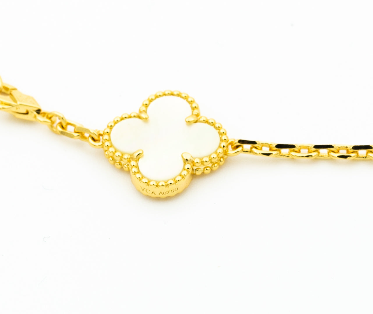 [Lucky Star]CLOVER BRACELET 5 MOTIFS ONYX MOP