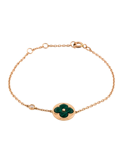 [Lucky Star]SUN MALACHITE 1 DIAMOND PINK GOLD BRACELET