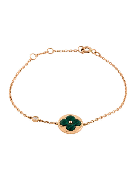 [Lucky Star]SUN MALACHITE 1 DIAMOND PINK GOLD BRACELET