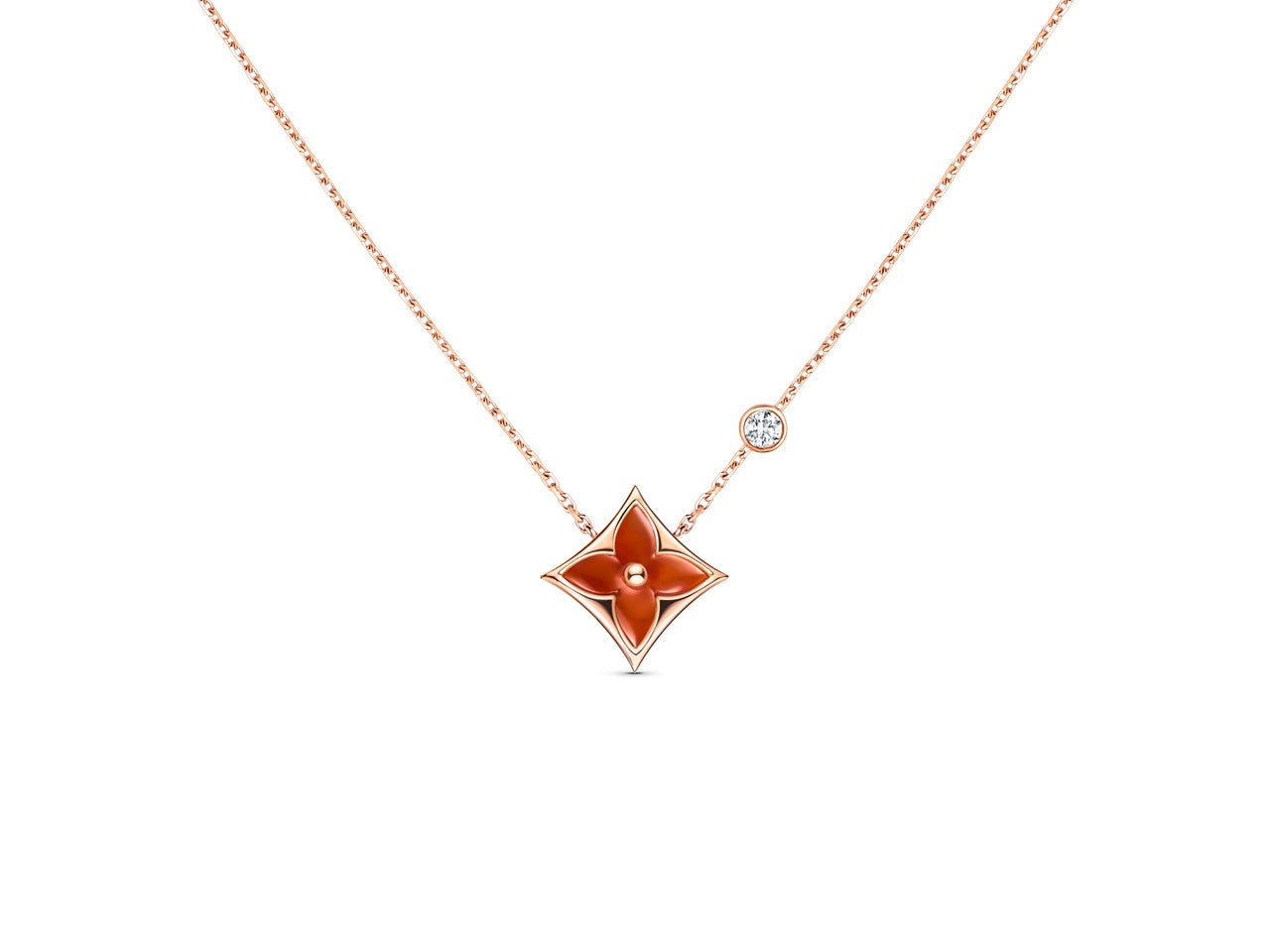 [Lucky Star]STAR NECKLACE PINK GOLD 1 DIAMOND