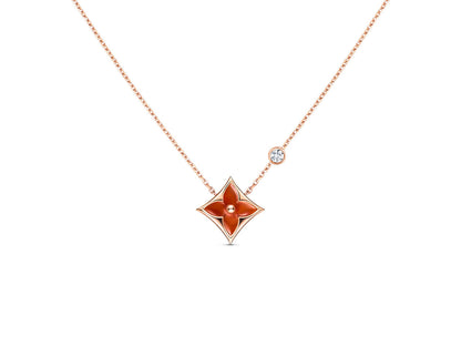 [Lucky Star]STAR NECKLACE PINK GOLD 1 DIAMOND