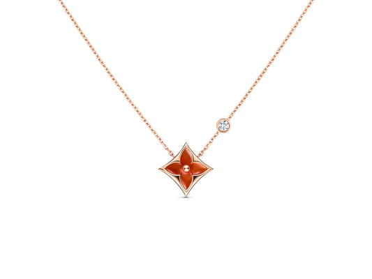 [Lucky Star]STAR NECKLACE PINK GOLD 1 DIAMOND