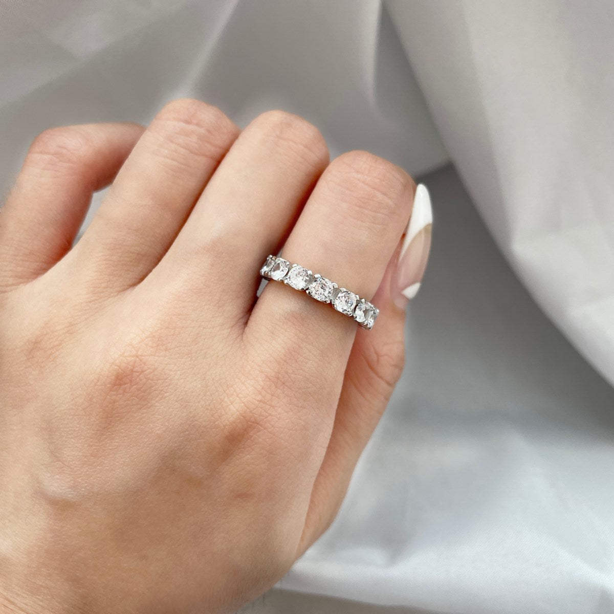 [Lucky Star]Eternity Round Cut Tennis Ring