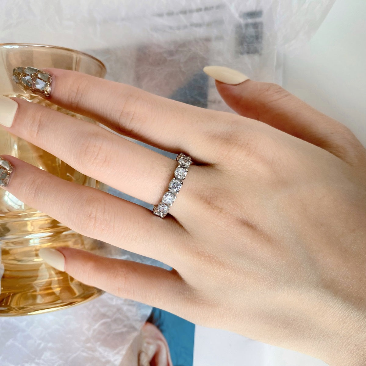 [Lucky Star]Eternity Round Cut Tennis Ring