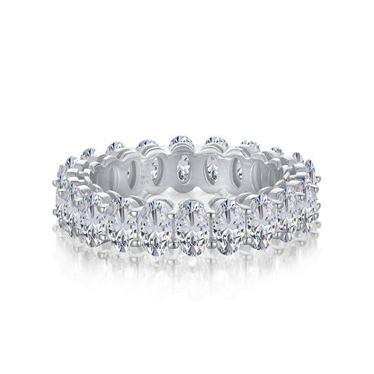 [Lucky Star]Ornate Oval Cut Tennis Ring
