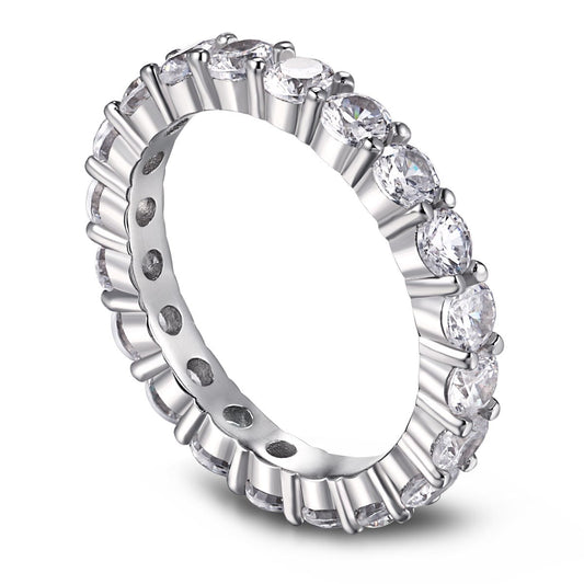 [Lucky Star]Sparkling Round Cut Tennis Ring