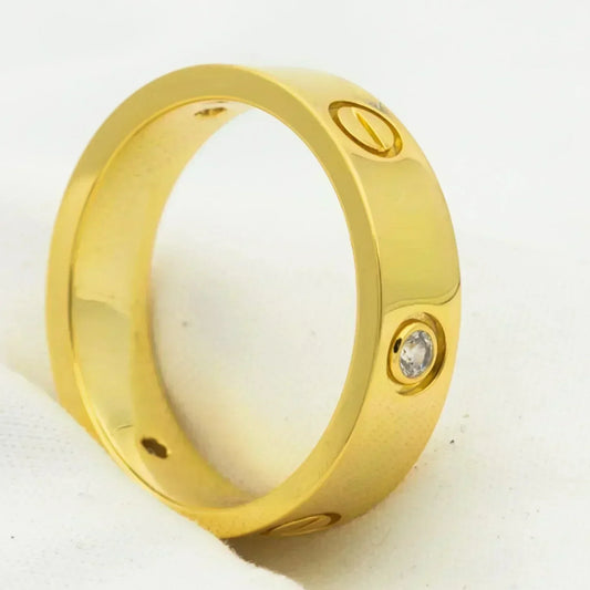 [Lucky Star]LOVE RING 5.5MM 3 DIAMONDS GOLD