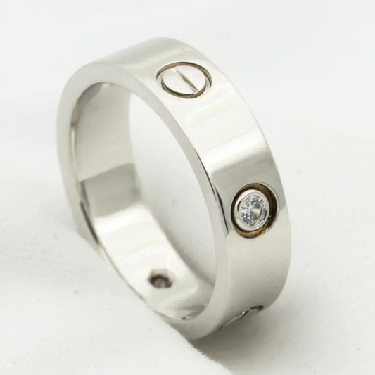 [Lucky Star]LOVE RING 5.5MM 3 DIAMONDS SILVER