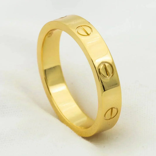 [Lucky Star]LOVE RING 4MM 1 DIAMOND GOLD