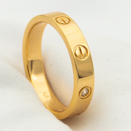 [Lucky Star]LOVE RING 4MM 1 DIAMOND PINK GOLD