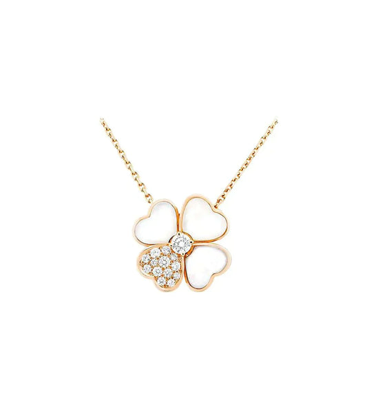 [Lucky Star]CLOVER MOP DIAMOND ROSE GOLD NECKLACE
