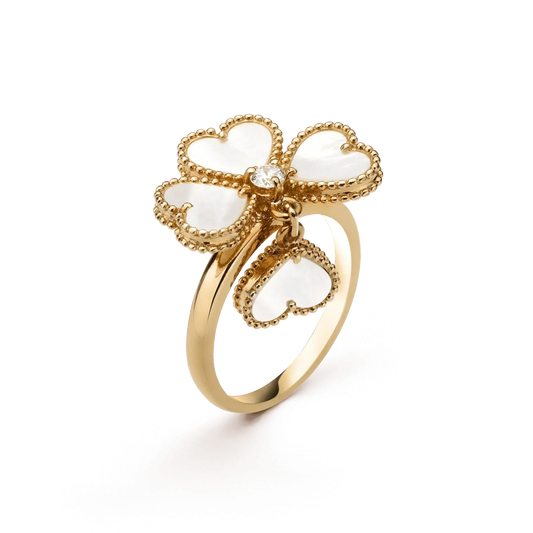 [Lucky Star]SWEET CLOVER WHITE MOP RING