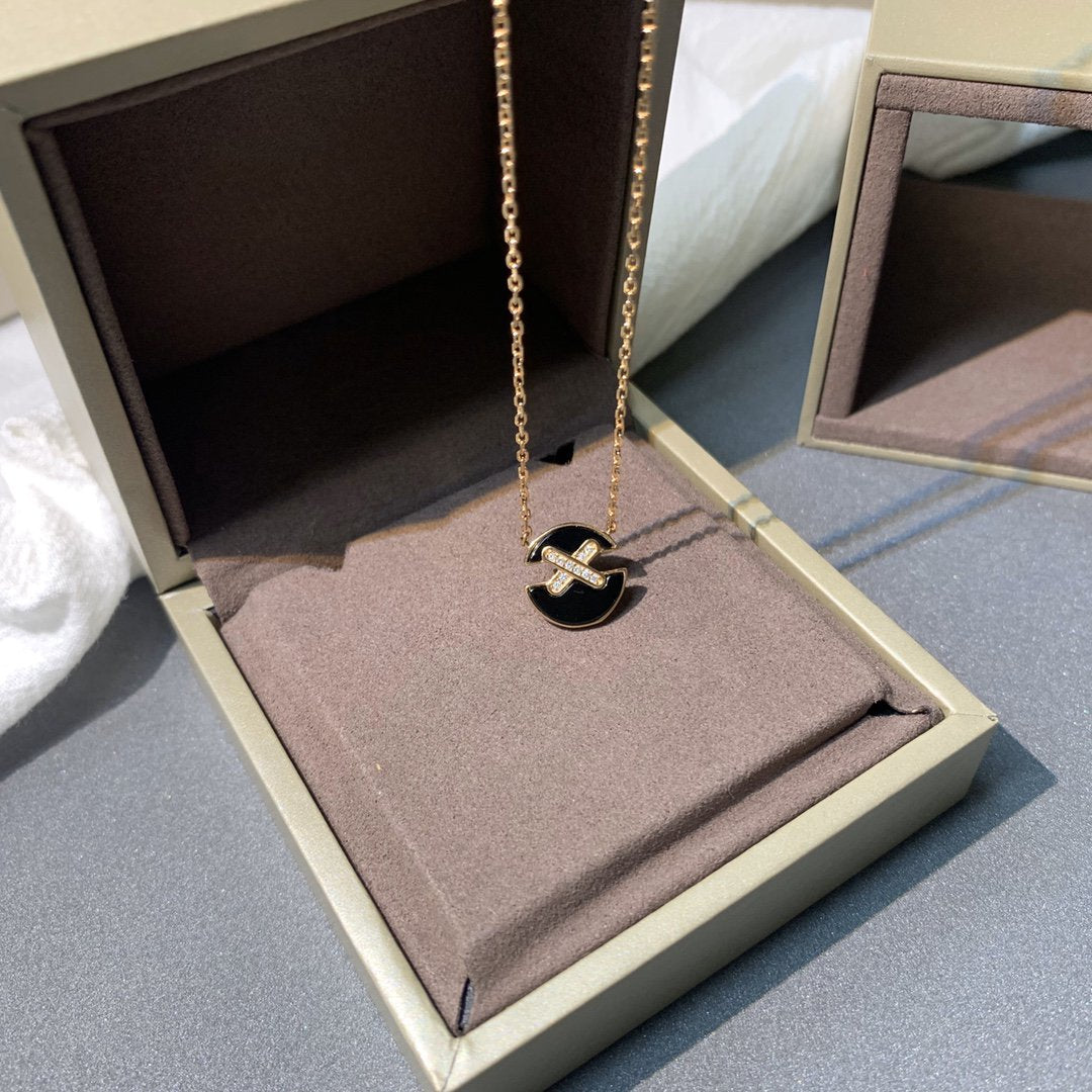 [Lucky Star]JEUX DE PINK GOLD DIAMOND NECKLACE