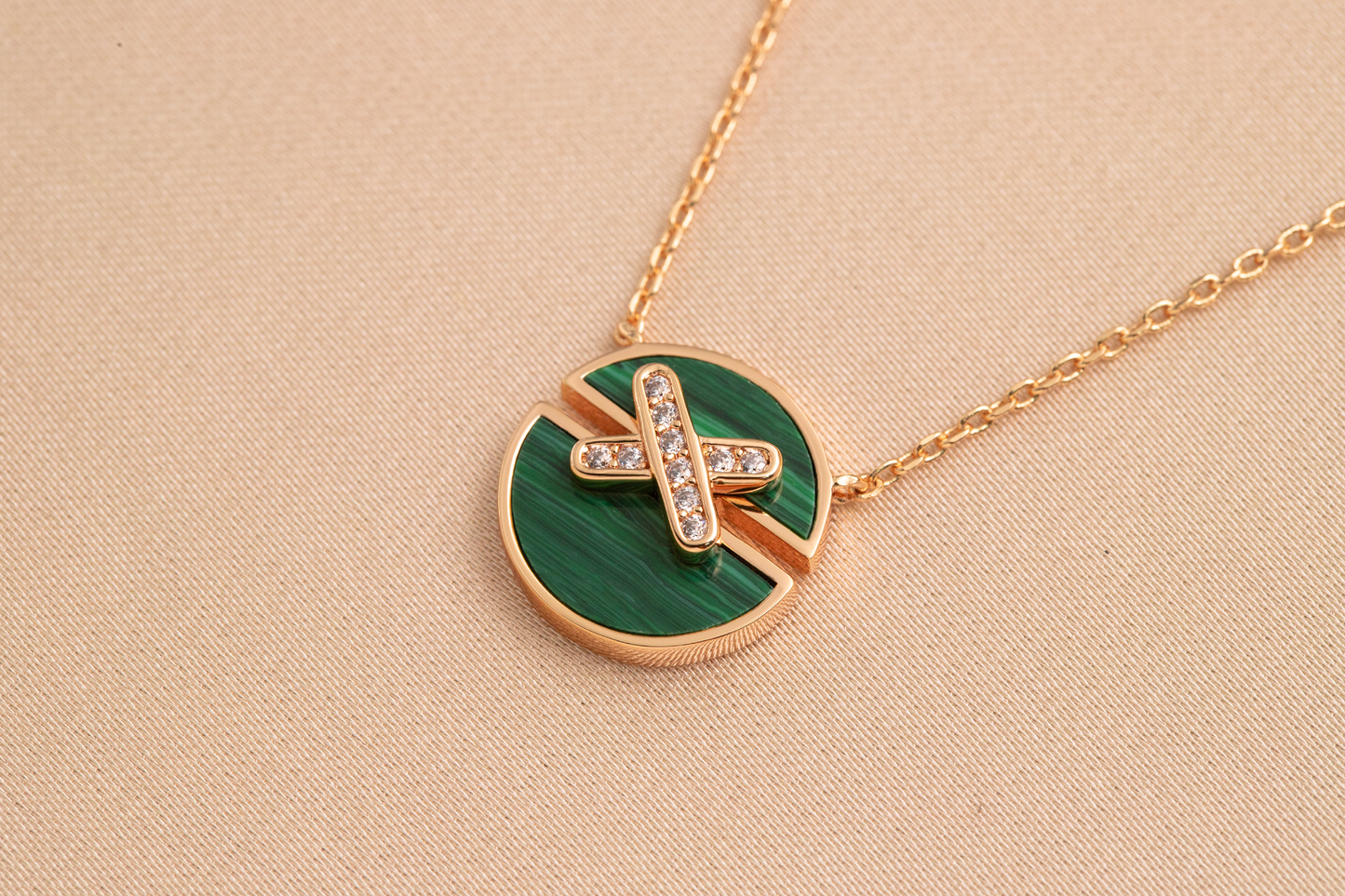 [Lucky Star]JEUX DE PINK GOLD DIAMOND NECKLACE