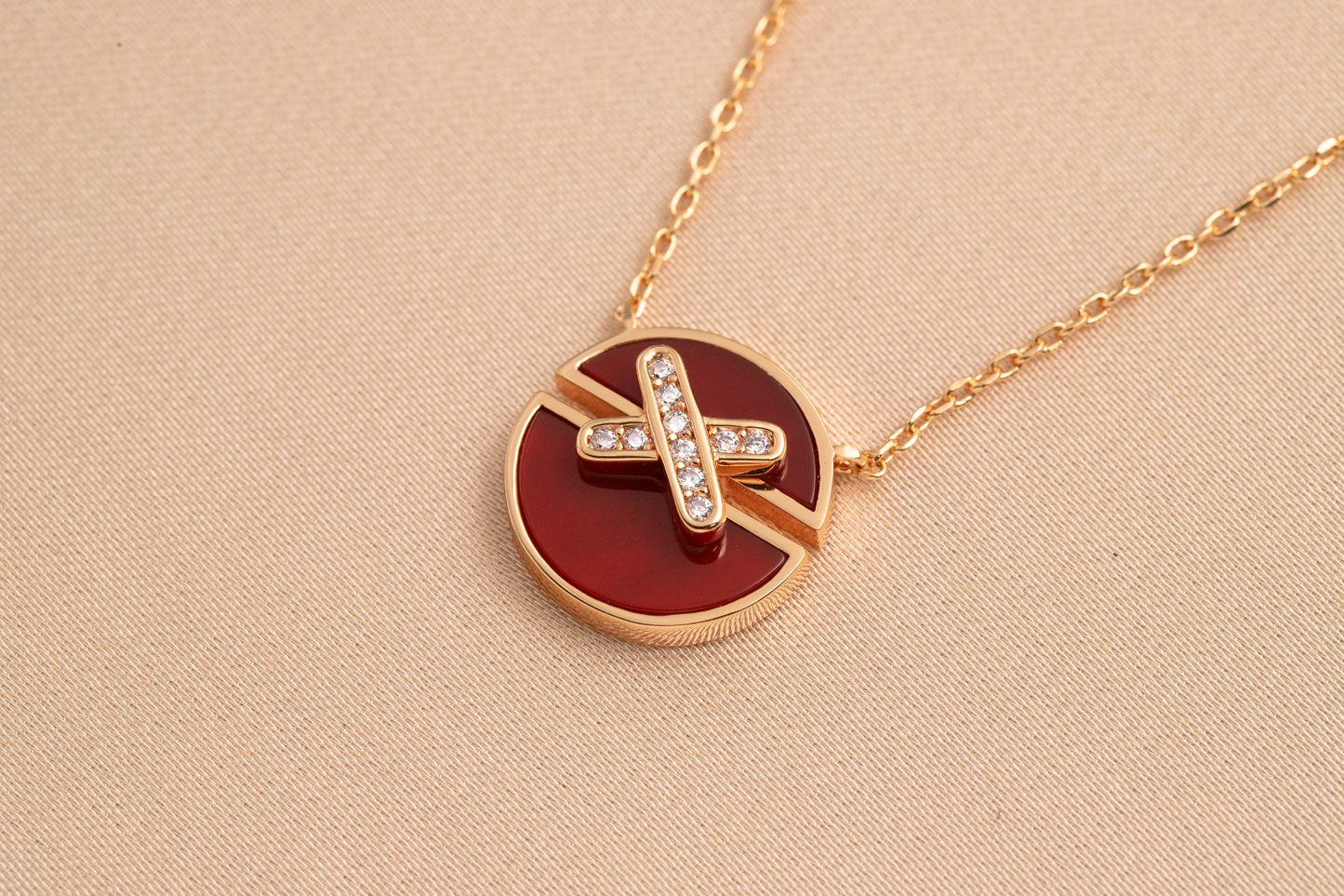[Lucky Star]JEUX DE PINK GOLD DIAMOND NECKLACE