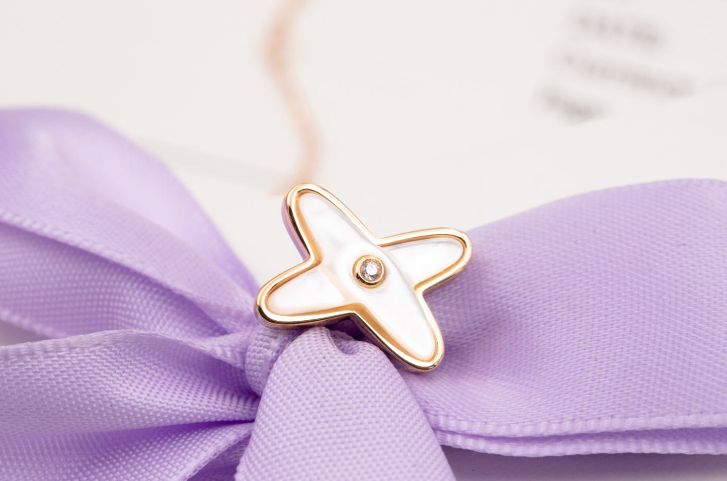 [Lucky Star]JEUX DE WHITE MOP PINK GOLD DIAMOND EARRINGS