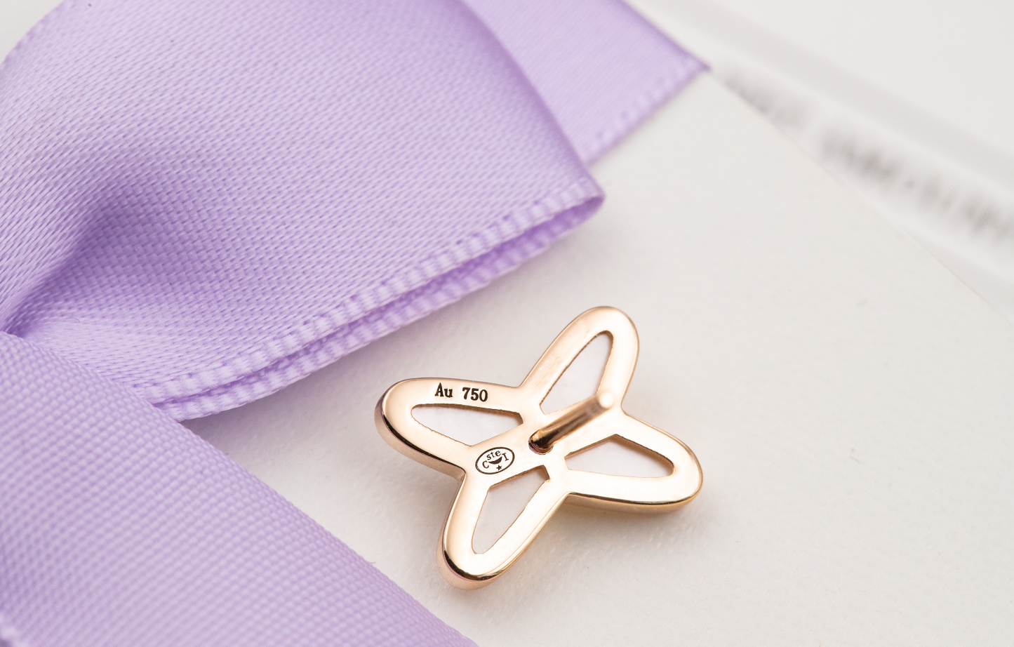 [Lucky Star]JEUX DE WHITE MOP PINK GOLD DIAMOND EARRINGS