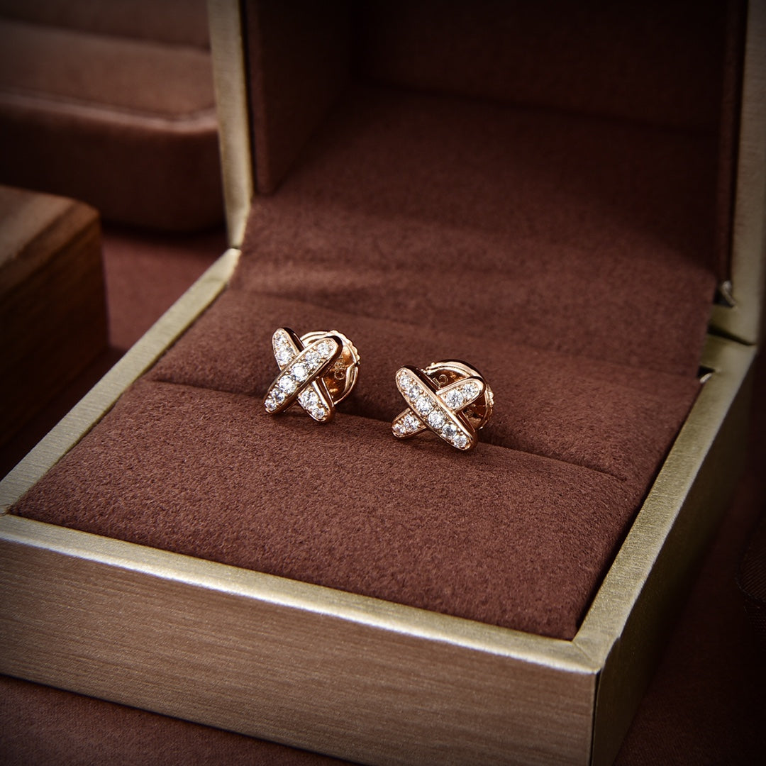 [Lucky Star]JEUX DE GOLD DIAMOND EARRINGS