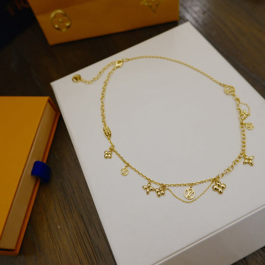 [Lucky Star]BLOOMING SUPPLE NECKLACE BRASS