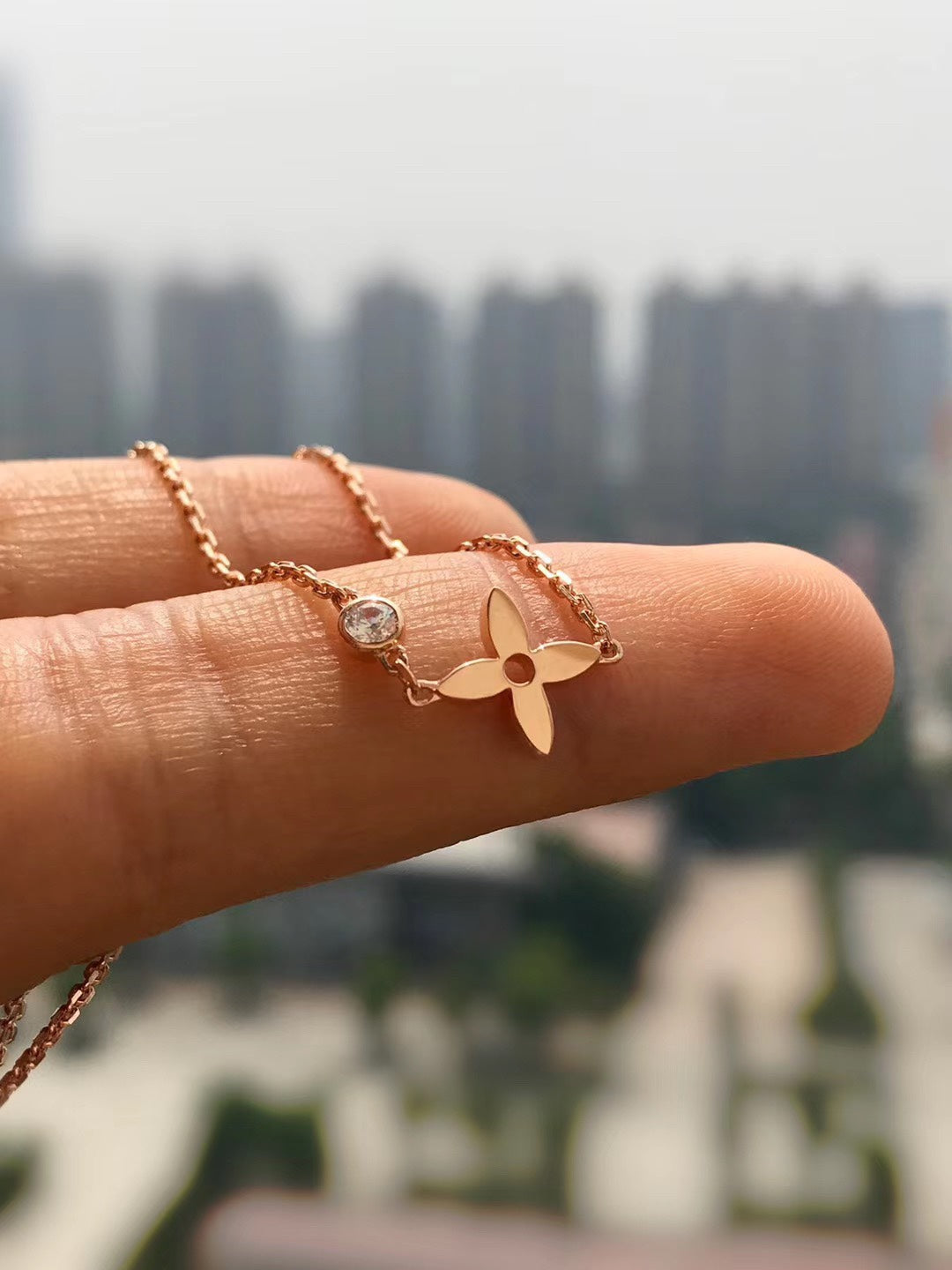 [Lucky Star]BLOSSOM PENDANT PINK GOLD AND DIAMOND