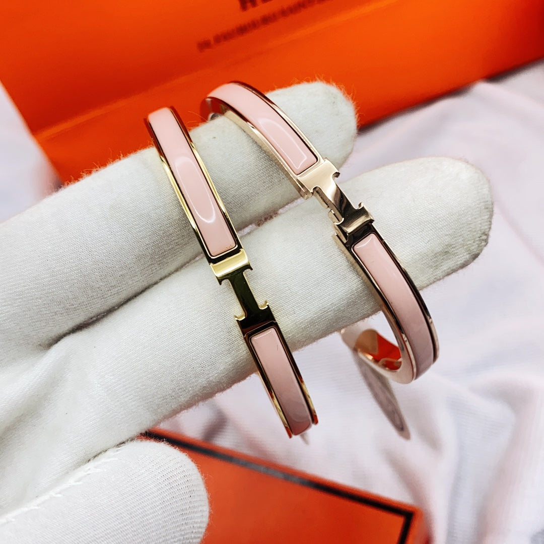 [Lucky Star]CLASSIC HM CLIC  PINK 8MM ENAMEL BRACELET
