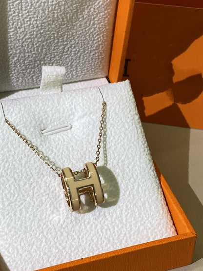 [Lucky Star]HM CLIC YELLOW ENAMEL GOLD NECKLACE