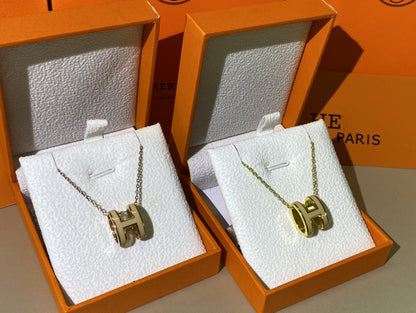[Lucky Star]HM CLIC YELLOW ENAMEL GOLD NECKLACE