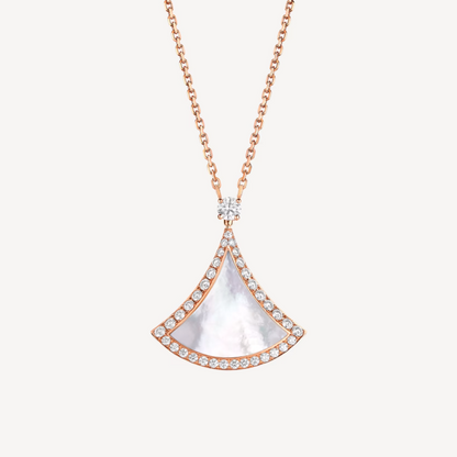 [Lucky Star]DREAM MOP DIAMOND PAVED PINK GOLD NECKLACE