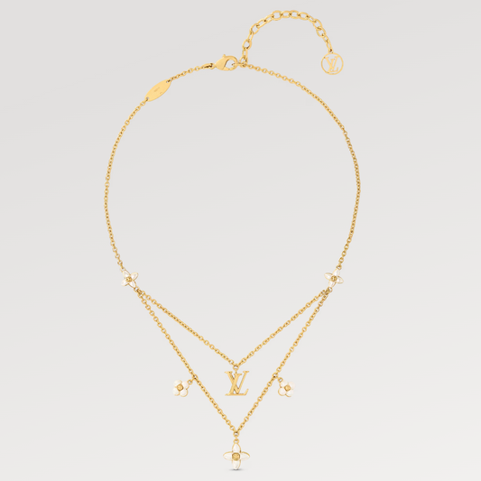 [Lucky Star]FLOWERGRAM GOLD MOP DOUBLE ROW NECKLACE