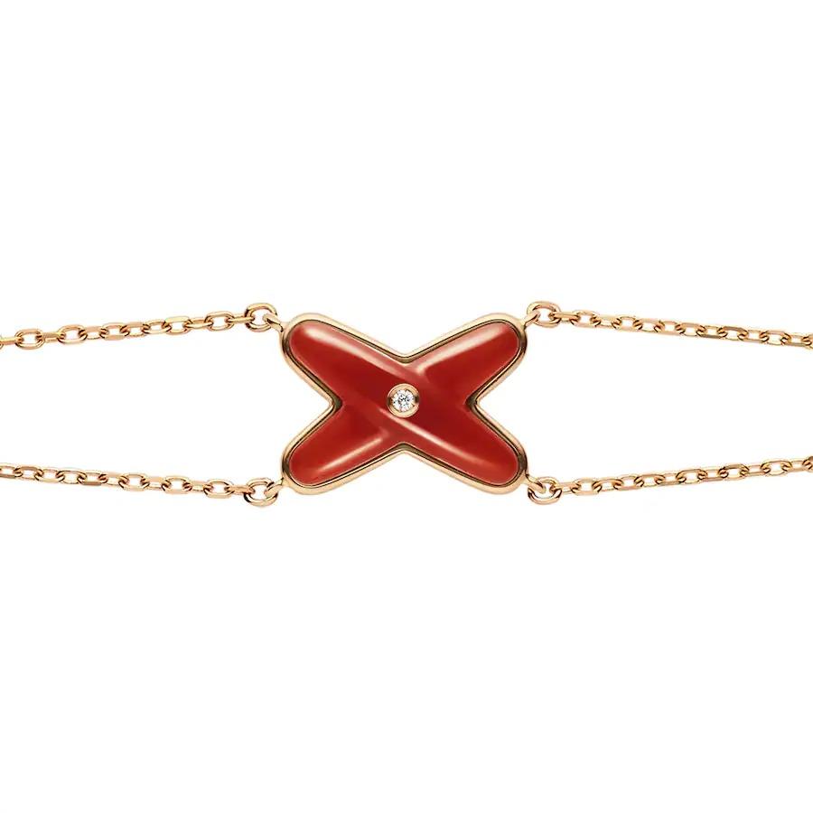 [Lucky Star]JEUX BRACELET CARNELIAN PINK GOLD 1 DIAMOND