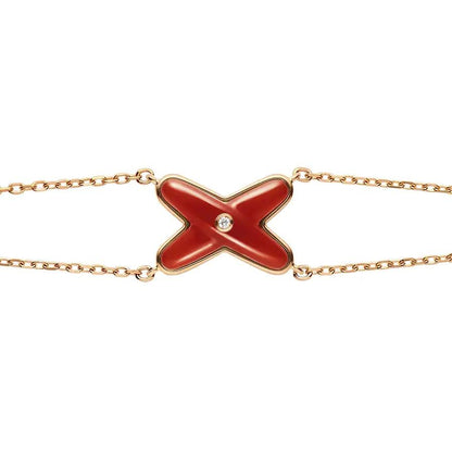 [Lucky Star]JEUX BRACELET CARNELIAN PINK GOLD 1 DIAMOND
