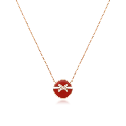 [Lucky Star]JEUX DE ROSE GOLD DIAMOND NECKLACE