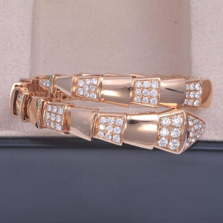 [Lucky Star]SERPENTI WIDE BRACELET PINK GOLD DIAMOND