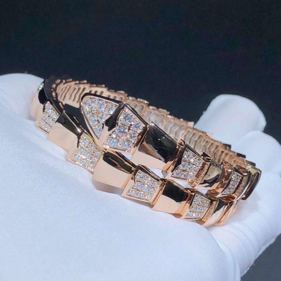 [Lucky Star]SERPENTI WIDE BRACELET PINK GOLD DIAMOND