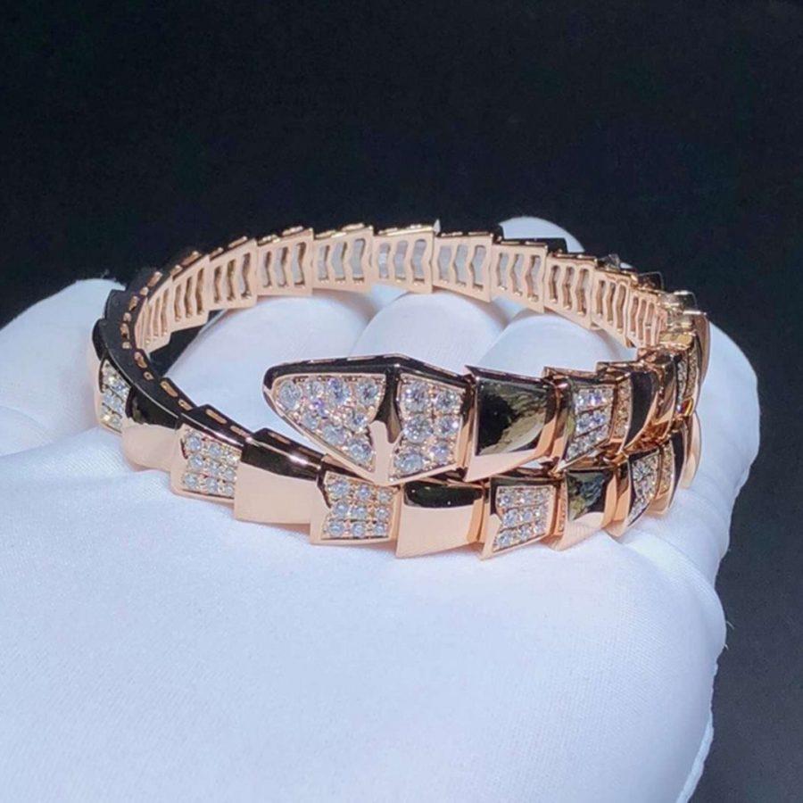 [Lucky Star]SERPENTI WIDE BRACELET PINK GOLD DIAMOND