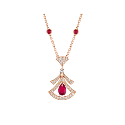 [Lucky Star]DREAM NECKLACE CARNELIAN DIAMOND PINK GOLD