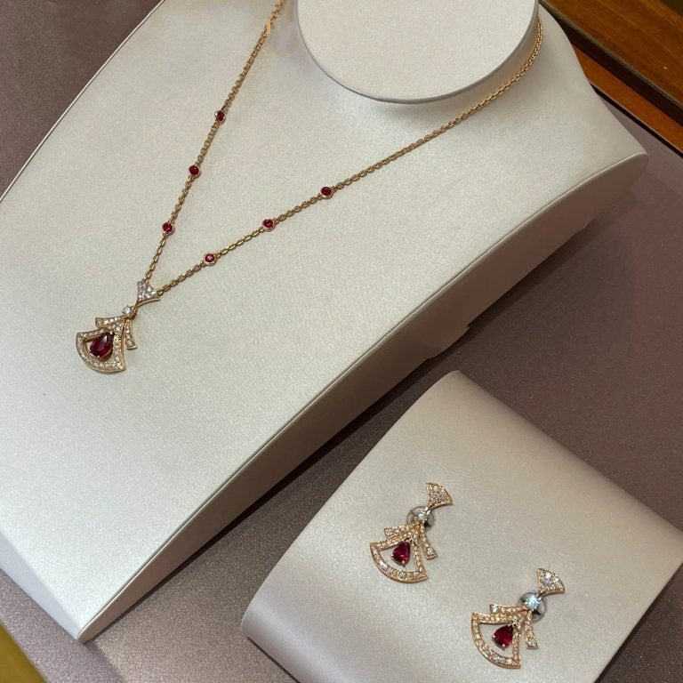 [Lucky Star]DREAM NECKLACE CARNELIAN DIAMOND PINK GOLD