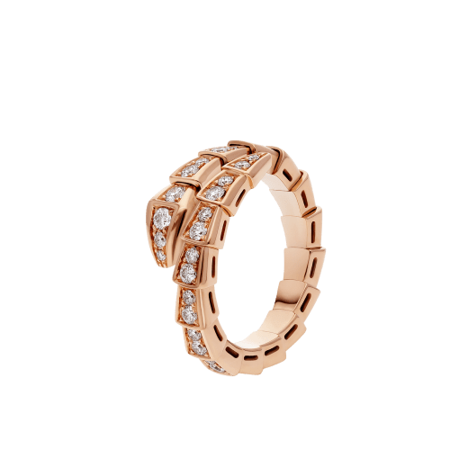 [Lucky Star]SERPENTI RING PINK GOLD DIAMOND PAVED 4MM