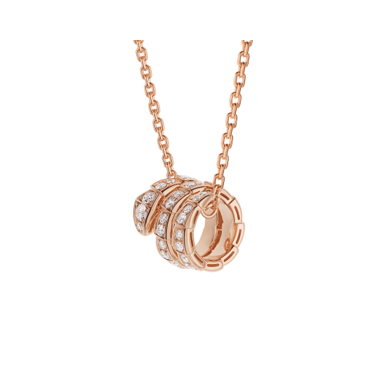 [Lucky Star]SERPENTI PINK GOLD NECKLACE DOUBLE RING DIAMOND