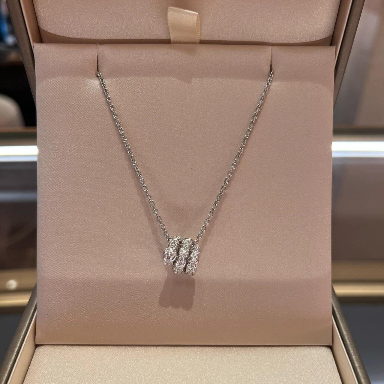 [Lucky Star]SERPENTI  NECKLACE DOUBLE RING DIAMOND