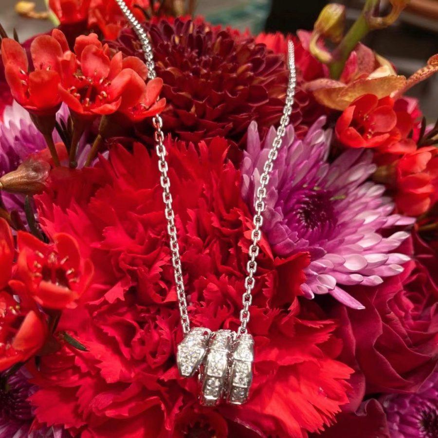 [Lucky Star]SERPENTI  NECKLACE DOUBLE RING DIAMOND