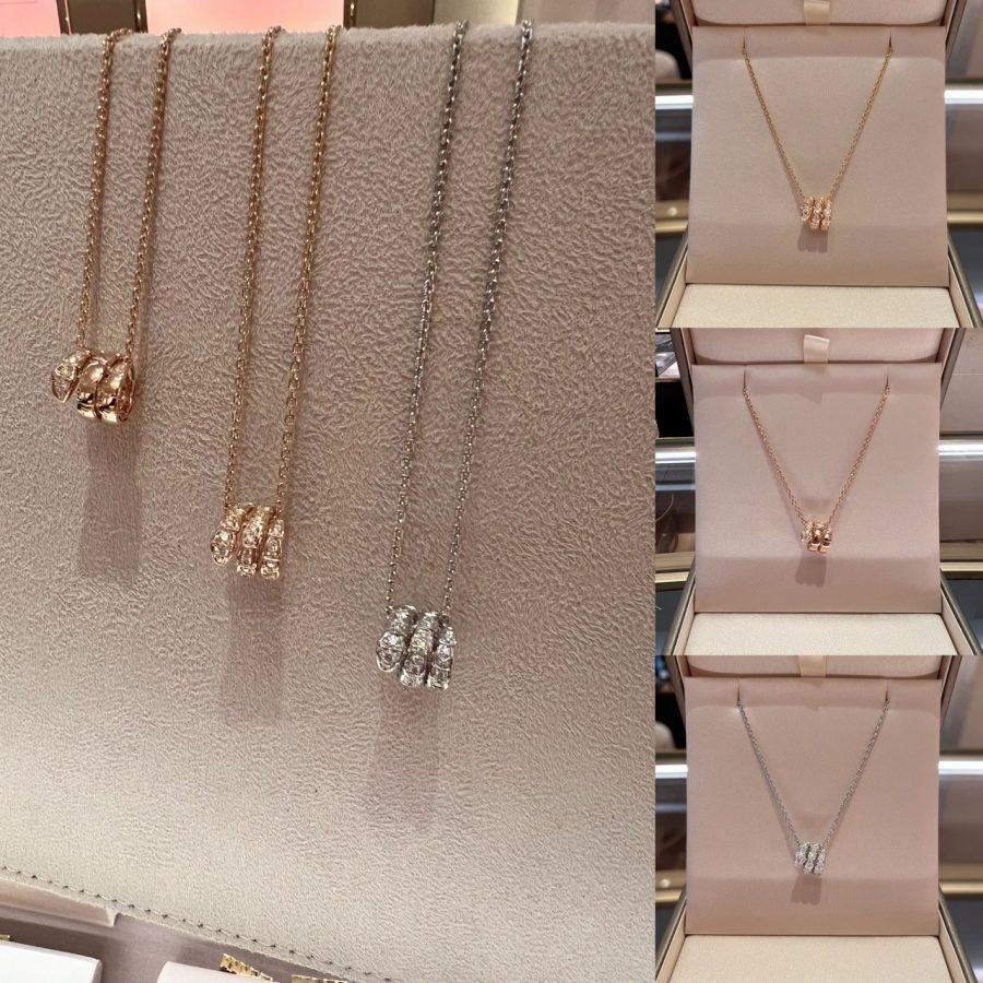 [Lucky Star]SERPENTI  NECKLACE DOUBLE RING DIAMOND