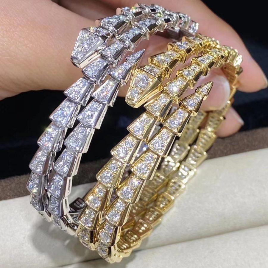 [Lucky Star]SERPENTI BRACELET GOLD DIAMOND DOUBLE ROW