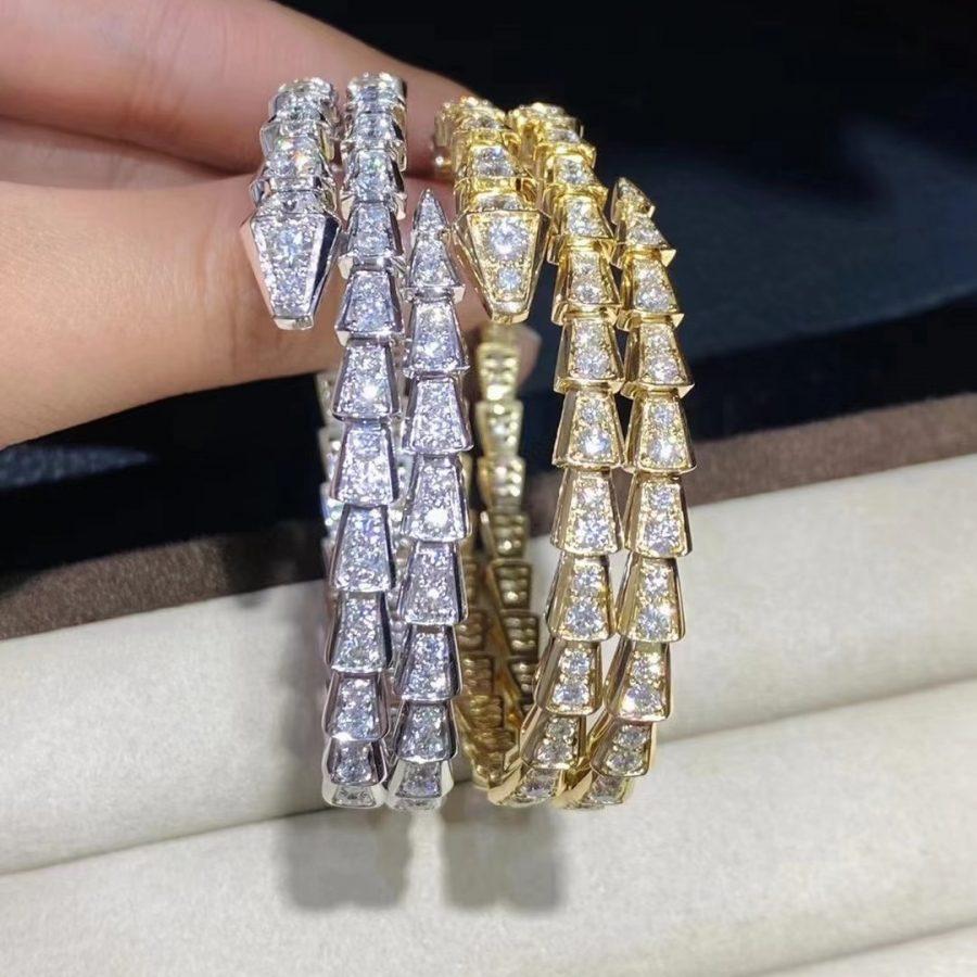 [Lucky Star]SERPENTI BRACELET GOLD DIAMOND DOUBLE ROW
