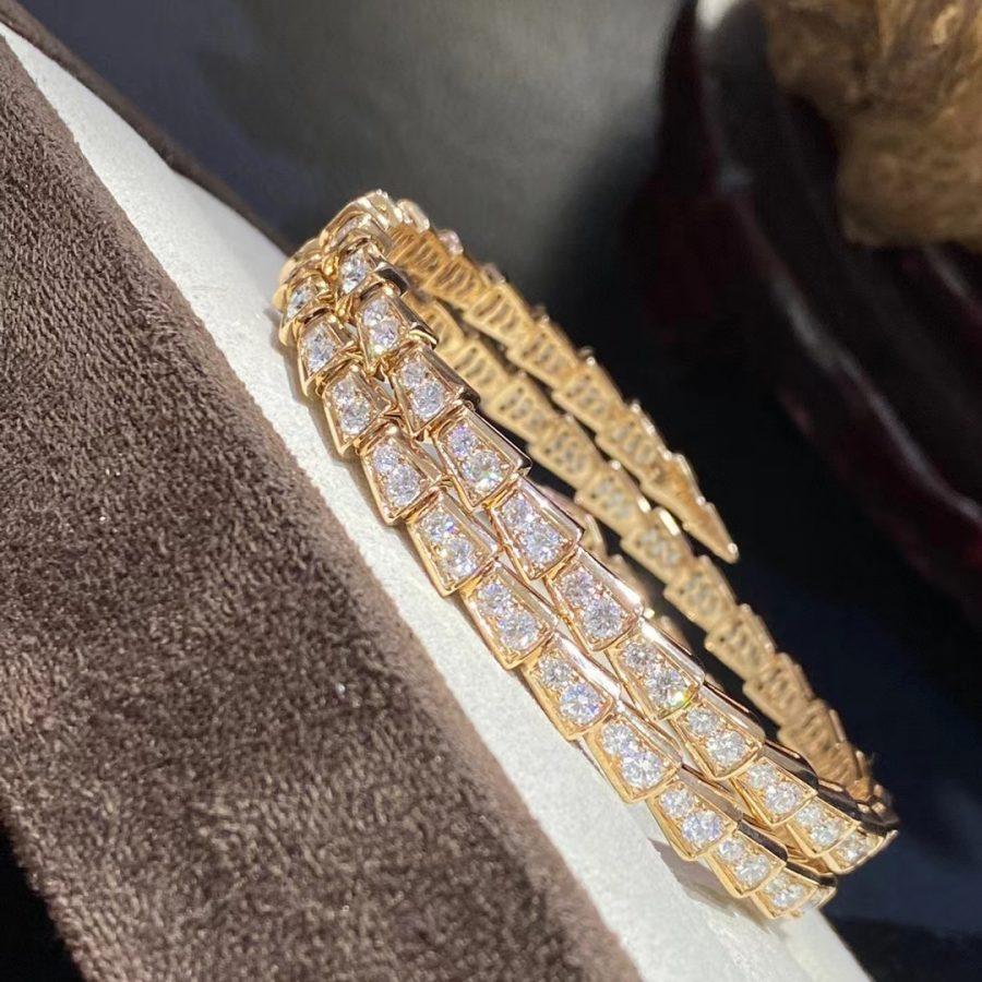 [Lucky Star]SERPENTI BRACELET GOLD DIAMOND DOUBLE ROW