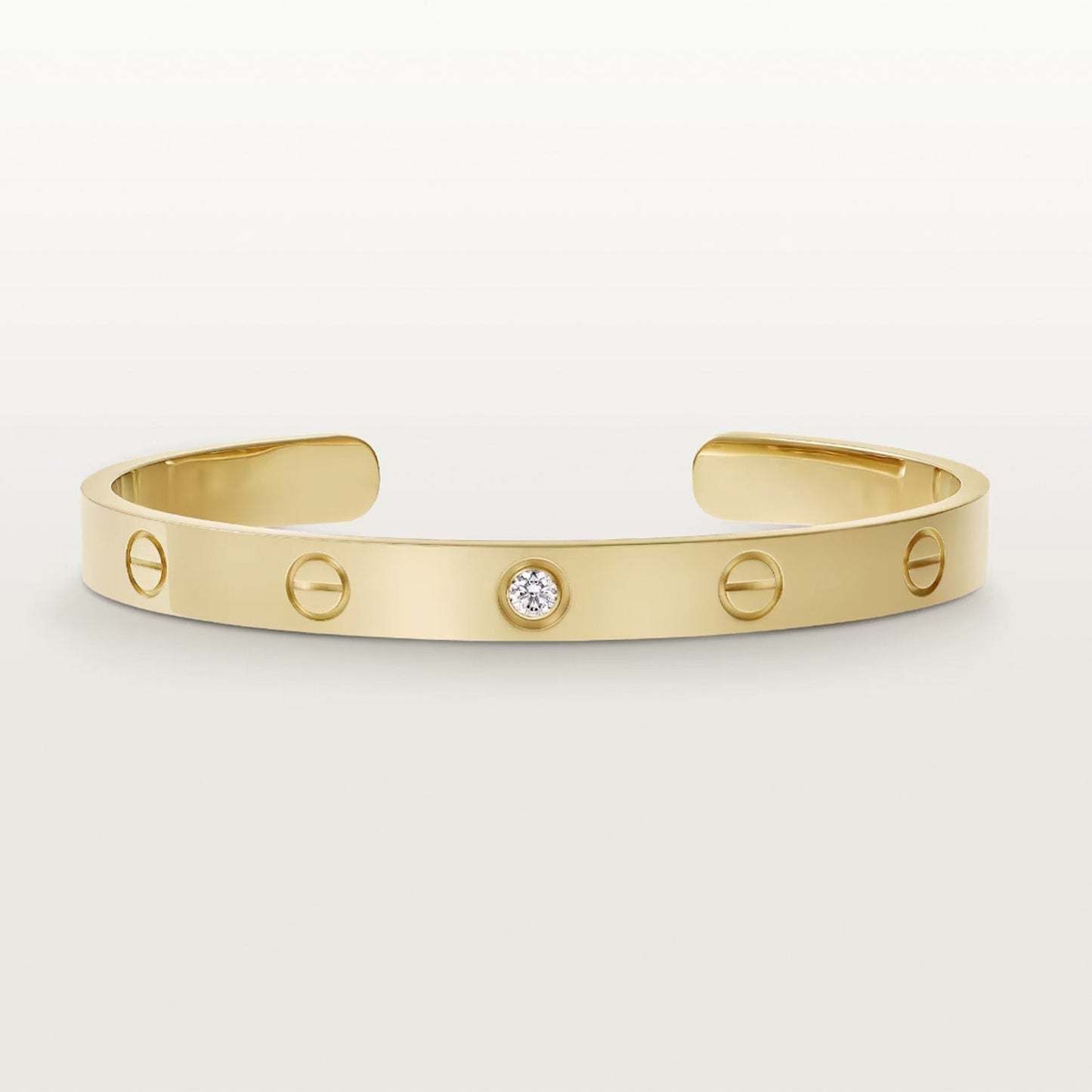 [Lucky Star]LOVE BRACELET 6.1MM 1 DIAMOND OPEN CUFF
