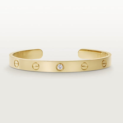 [Lucky Star]LOVE BRACELET 6.1MM 1 DIAMOND OPEN CUFF